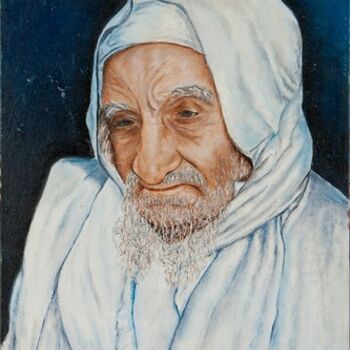 Картина под названием "Baba Sali" - Белла Горева/Добкина, Подлинное произведение искусства, Масло