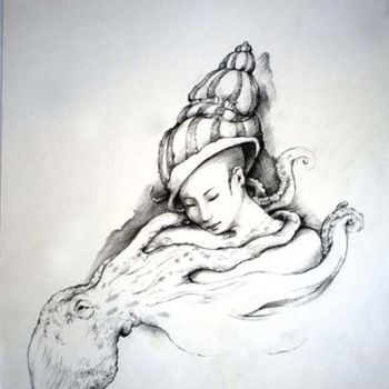 Dessin intitulée "le piege" par Isabelle Belsaï-Huart, Œuvre d'art originale, Crayon