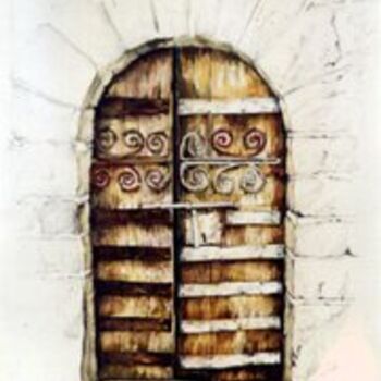 Peinture intitulée "porte du monde 5; l…" par Isabelle Belsaï-Huart, Œuvre d'art originale, Aquarelle Monté sur Châssis en b…
