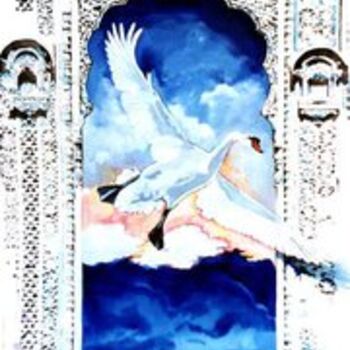 Peinture intitulée "porte du monde 8; i…" par Isabelle Belsaï-Huart, Œuvre d'art originale, Aquarelle Monté sur Autre pannea…