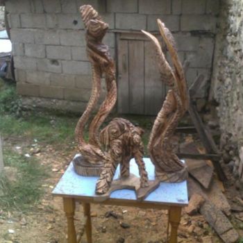 Sculpture titled "beli" by Beli, Original Artwork, Wood