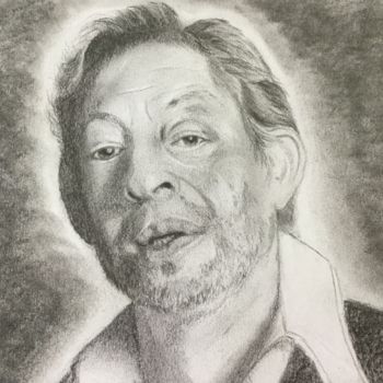 Drawing titled "SergeGainsbourg.jpeg" by Evelyne Belsens, Original Artwork