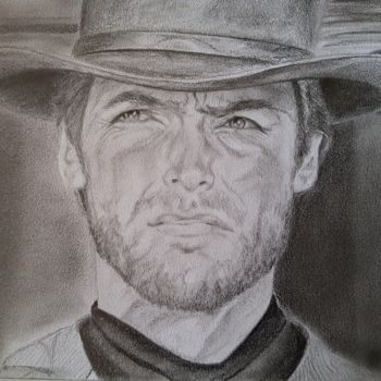 Рисунок под названием "Clint Eastwood.jpeg" - Evelyne Belsens, Подлинное произведение искусства