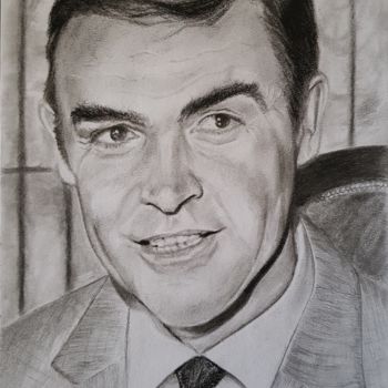 Desenho intitulada "Sean Connery.jpeg" por Evelyne Belsens, Obras de arte originais