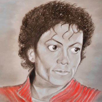 Drawing titled "Mickaël Jackson.jpeg" by Evelyne Belsens, Original Artwork