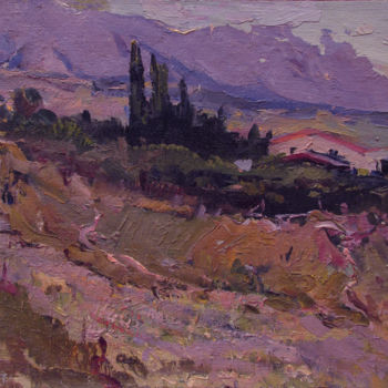 Pintura titulada "Crimean landscape" por Vasily Belikov, Obra de arte original, Oleo