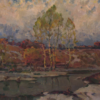 Painting titled "Early spring" by Vasily Belikov, Original Artwork, Oil