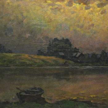 Pittura intitolato "On the river after…" da Vasily Belikov, Opera d'arte originale, Olio