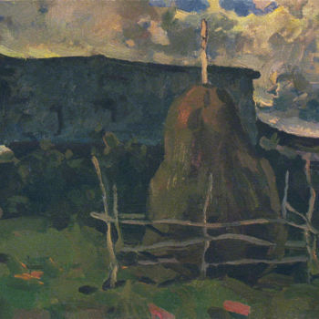 Pittura intitolato "Autumn in the villa…" da Vasily Belikov, Opera d'arte originale, Olio