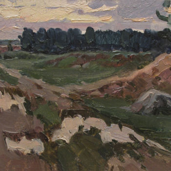 Pintura intitulada "Country road" por Vasily Belikov, Obras de arte originais, Óleo