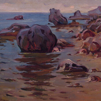 Peinture intitulée "Sea cost" par Vasily Belikov, Œuvre d'art originale, Huile