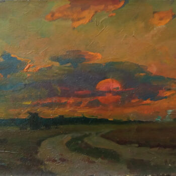 Pittura intitolato "Road" da Vasily Belikov, Opera d'arte originale, Olio