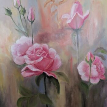 Картина под названием "Розы" - Наталья Белякова, Подлинное произведение искусства, Масло