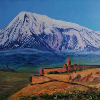 Painting titled "Гора Арарат" by Natalia Beliakova, Original Artwork, Oil
