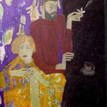 Ζωγραφική με τίτλο "self-portrait with…" από Elena Belyakova, Αυθεντικά έργα τέχνης