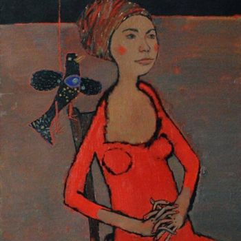 Pintura intitulada "portrait: Polina an…" por Elena Belyakova, Obras de arte originais
