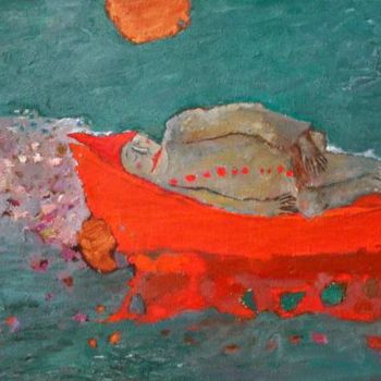 Painting titled "a clown who sleeps…" by Elena Belyakova, Original Artwork