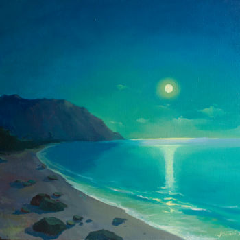 "Moonlight painting,…" başlıklı Tablo Denis Bely tarafından, Orijinal sanat, Petrol