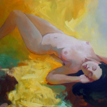 Картина под названием "Sleeping." - Denis Bely, Подлинное произведение искусства, Масло