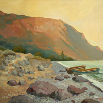 Malarstwo zatytułowany „Evening landscape.” autorstwa Denis Bely, Oryginalna praca, Olej