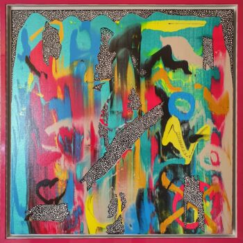 Painting titled "Miami road" by Ben'Arts, Original Artwork, Acrylic Mounted on Wood Stretcher frame