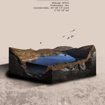 Digitale Kunst mit dem Titel "- Lac Chambon - Min…" von Ben Lcmb, Original-Kunstwerk, Fotomontage