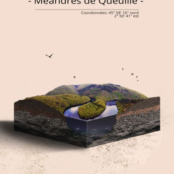 Digitale Kunst mit dem Titel "- Méandres de Queui…" von Ben Lcmb, Original-Kunstwerk, Fotomontage