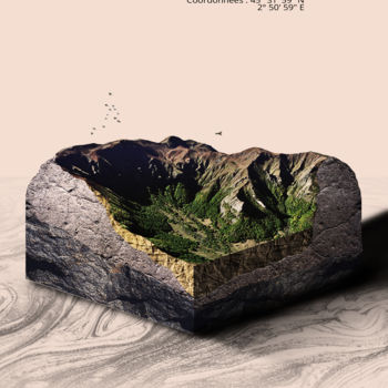 Digitale Kunst mit dem Titel "- Vallée de Chaudef…" von Ben Lcmb, Original-Kunstwerk, Fotomontage