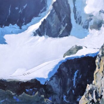 Malerei mit dem Titel "Glacier Blanc" von Ben Vignot, Original-Kunstwerk, Öl