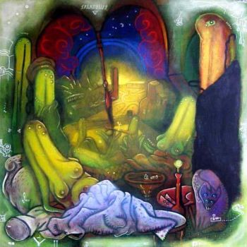 Pintura intitulada "saladium" por Lionel Benancie, Obras de arte originais