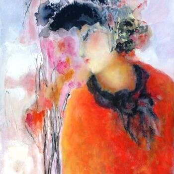 Картина под названием "femme-au-chapeau-we…" - Bénédicte Becquart, Подлинное произведение искусства, Масло