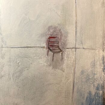 Painting titled "Introspection 4" by Benedicte Caillat, Original Artwork, Acrylic Mounted on Wood Stretcher frame