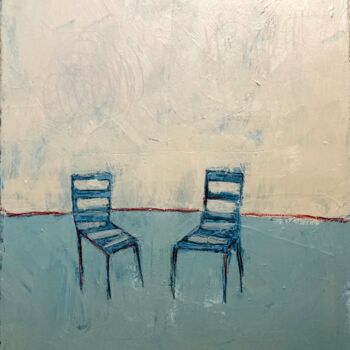 Painting titled "Introspection 6" by Benedicte Caillat, Original Artwork, Acrylic Mounted on Wood Stretcher frame