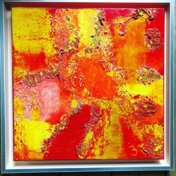 Peinture intitulée "Red fire" par Bénédicte Jarosz, Œuvre d'art originale, Acrylique