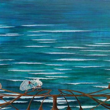 Malerei mit dem Titel "Vue sur la Mer" von Bénédicte Michel, Original-Kunstwerk