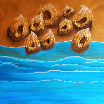 Painting titled "Bord de mer" by Bénédicte Michel, Original Artwork, Other