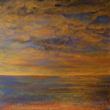 Peinture intitulée "ciel-sur-mer" par Bénédicte Michel, Œuvre d'art originale, Autre