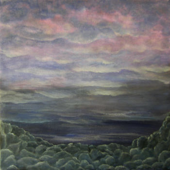 Peinture intitulée "ciel-et-rochers" par Bénédicte Michel, Œuvre d'art originale, Autre