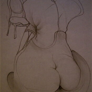 Painting titled "Woman and chair" by Ben George, Original Artwork