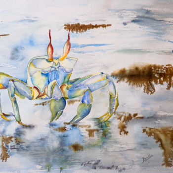 Peinture intitulée "Cangrejo" par Benilde, Œuvre d'art originale, Aquarelle