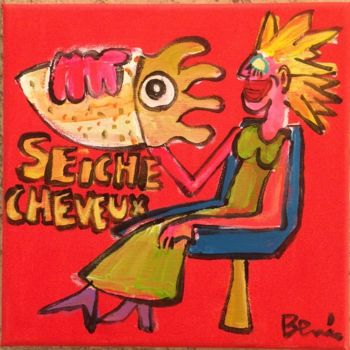 Painting titled "Seiche cheveux" by Benis, Original Artwork, Acrylic