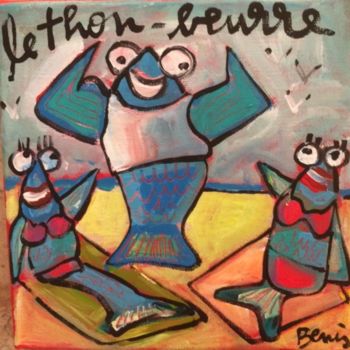 Painting titled "Le Thon Beurre" by Benis, Original Artwork, Acrylic