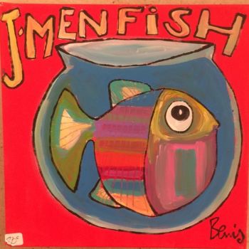 Painting titled "M'en fish" by Benis, Original Artwork, Acrylic