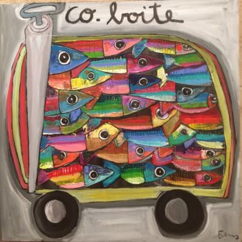 Malerei mit dem Titel "Co boîte" von Benis, Original-Kunstwerk, Acryl