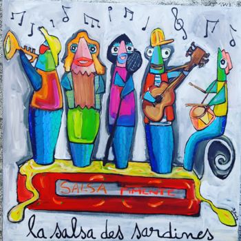 Pintura titulada "La salsa des sardin…" por Benis, Obra de arte original, Acrílico
