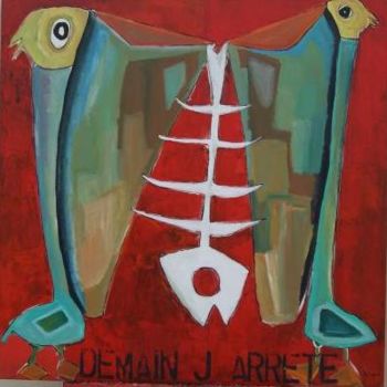Painting titled "Demain j arrête !" by Benis, Original Artwork, Acrylic