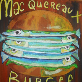 Painting titled "Mac quereaux burger" by Benis, Original Artwork, Acrylic