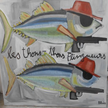 Painting titled "Les Thons - Thons" by Benis, Original Artwork, Acrylic