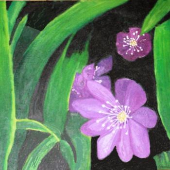Painting titled "Violetas" by Camelia, Original Artwork
