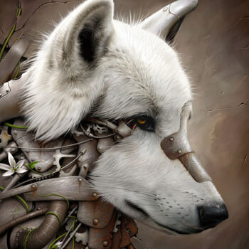 Digital Arts με τίτλο "Wild 1 - The Wolf" από Benjamin Friess, Αυθεντικά έργα τέχνης, Ψηφιακή ζωγραφική
